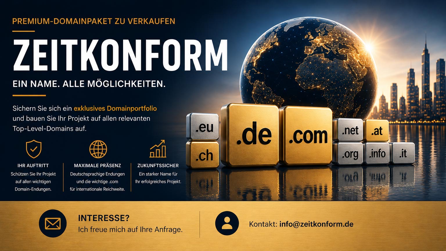 Zeitkonform-Domainportfolio mit den enthaltenen Domains